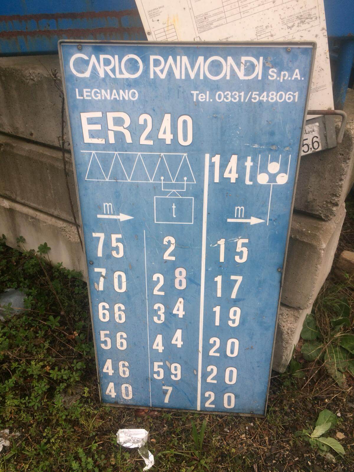 Б/У БАШЕННЫЙ КРАН RAIMONDI ER 240, 14 ТОНН Фото 1